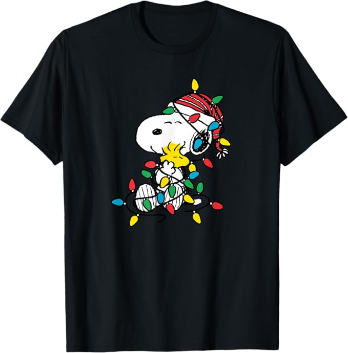 Snoopy Woodstock Christmas Lights T-Shirt